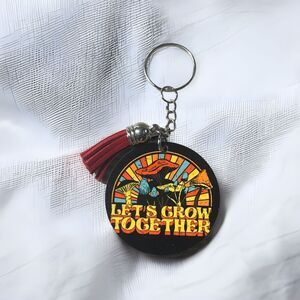 Let’s Grow Together Wooden Keychain
